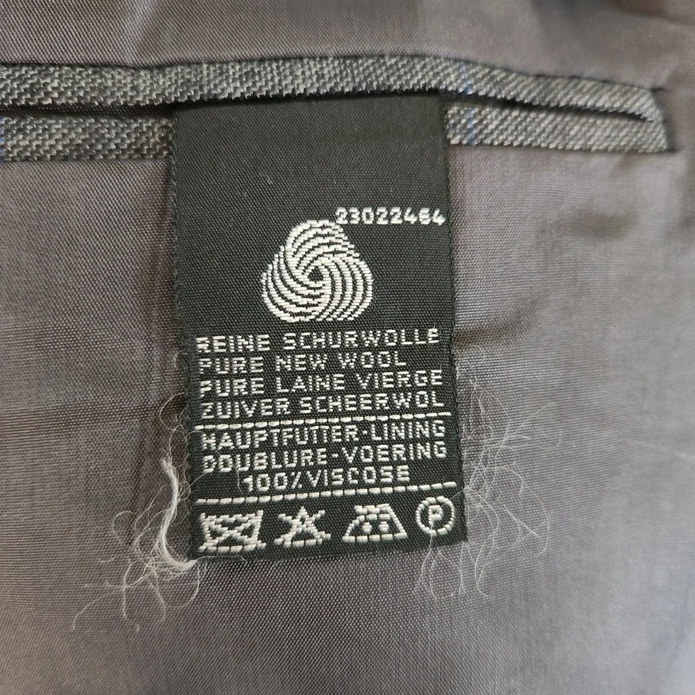 Bleiche Switzerland John Edward Mens Double Breasted Wool Suit 44R Pleats Cuffed